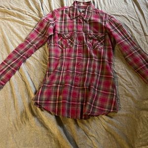 Pink button up flannel